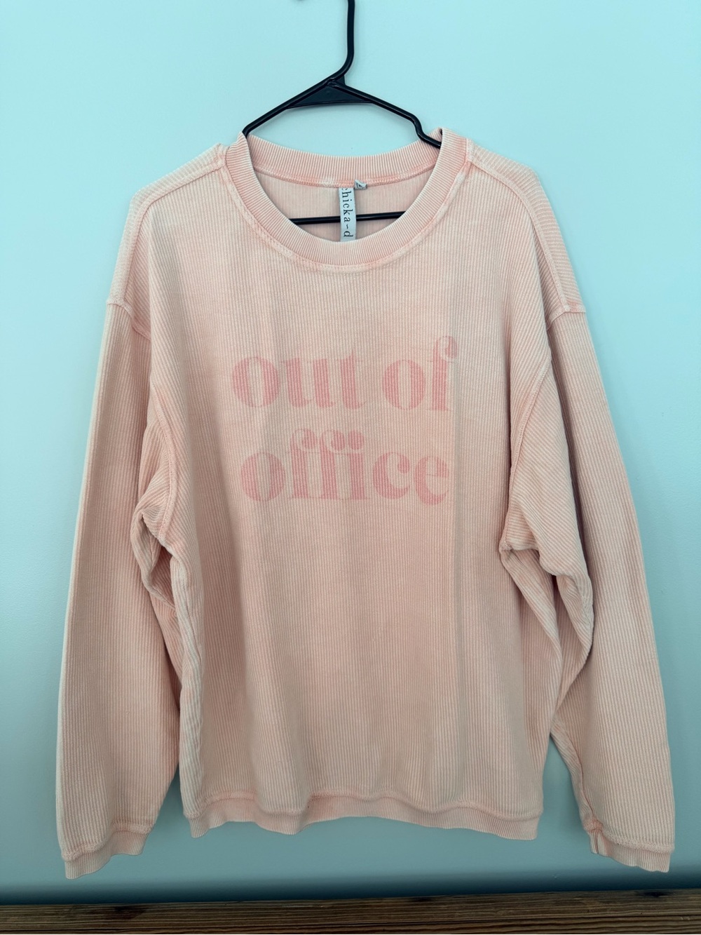 Pink 'Out of Office' Ribbed Shirt